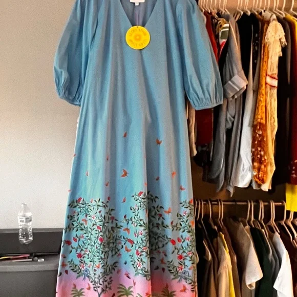 Alden Aldair Lizzie Sky Blue Maxi Dress Size Small NWT - Picture 13 of 14